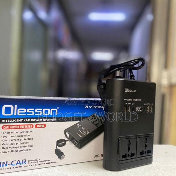 Brand New 2type-C+2usb Car Charger W/Led – Dc 12v to Ac 220v 150w