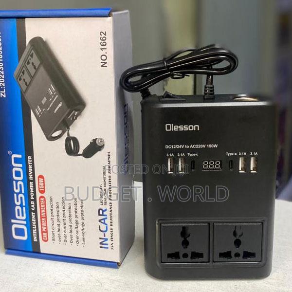 Cigarette Lighter 150w Pure Sine Wave Power Inverter Dc12v/24v Ac 220v