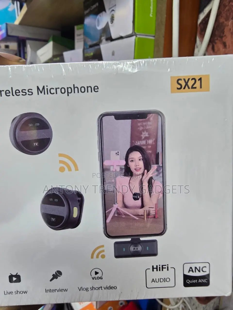 Sx21 Rechargeable Wireless Lavalier Mic For Smartphones