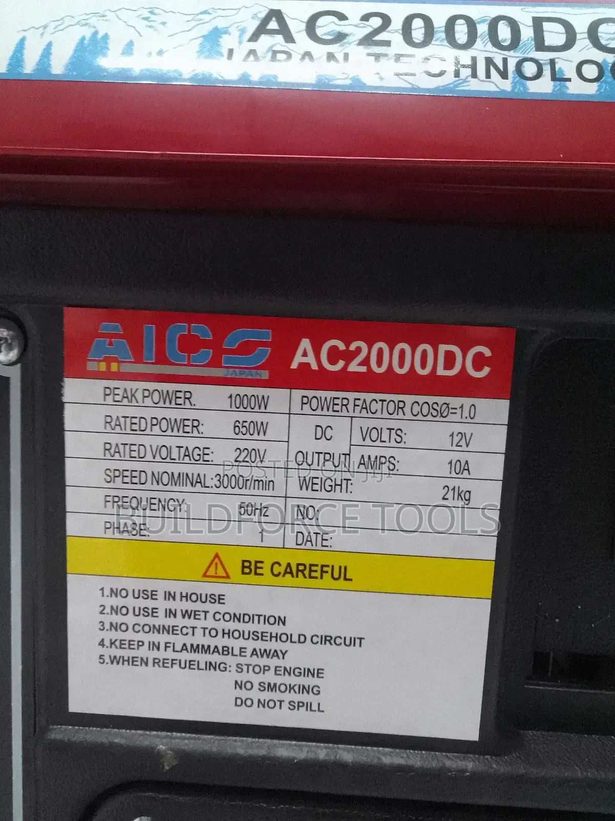 Aico Japan Ac2000dc 1kw Power Generator