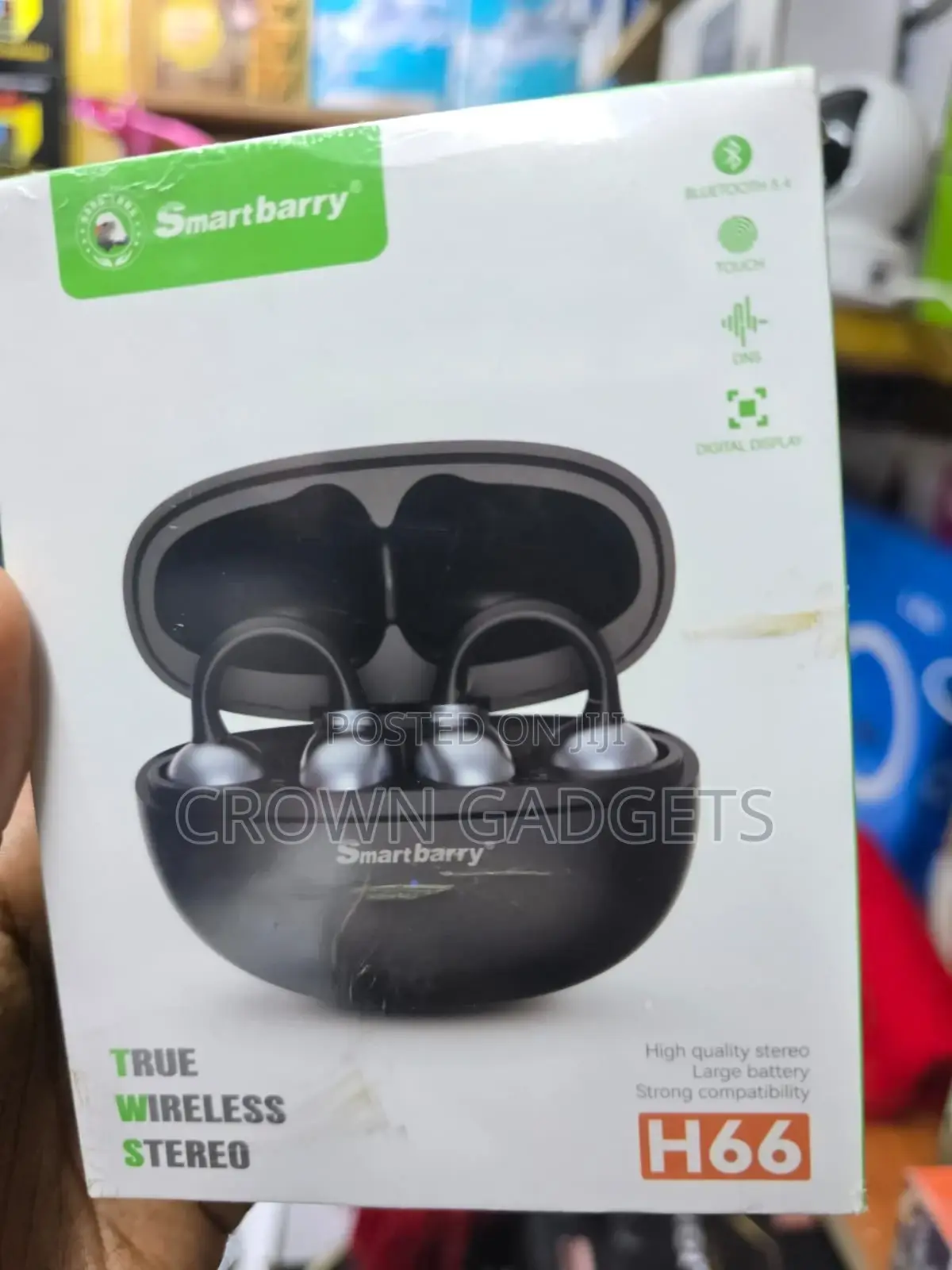 H66 Wireless Clip-on Bluetooth Earbuds Noise Reduction