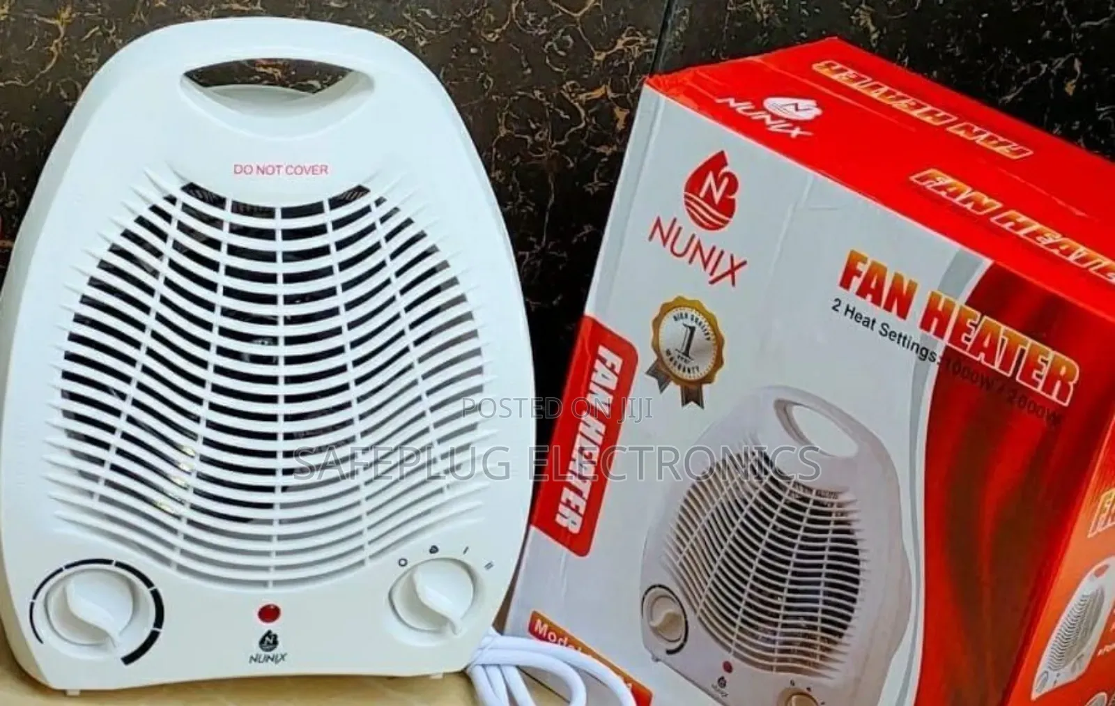 Nunix Fan Heater - 2 Heat Settings/ Fan Function