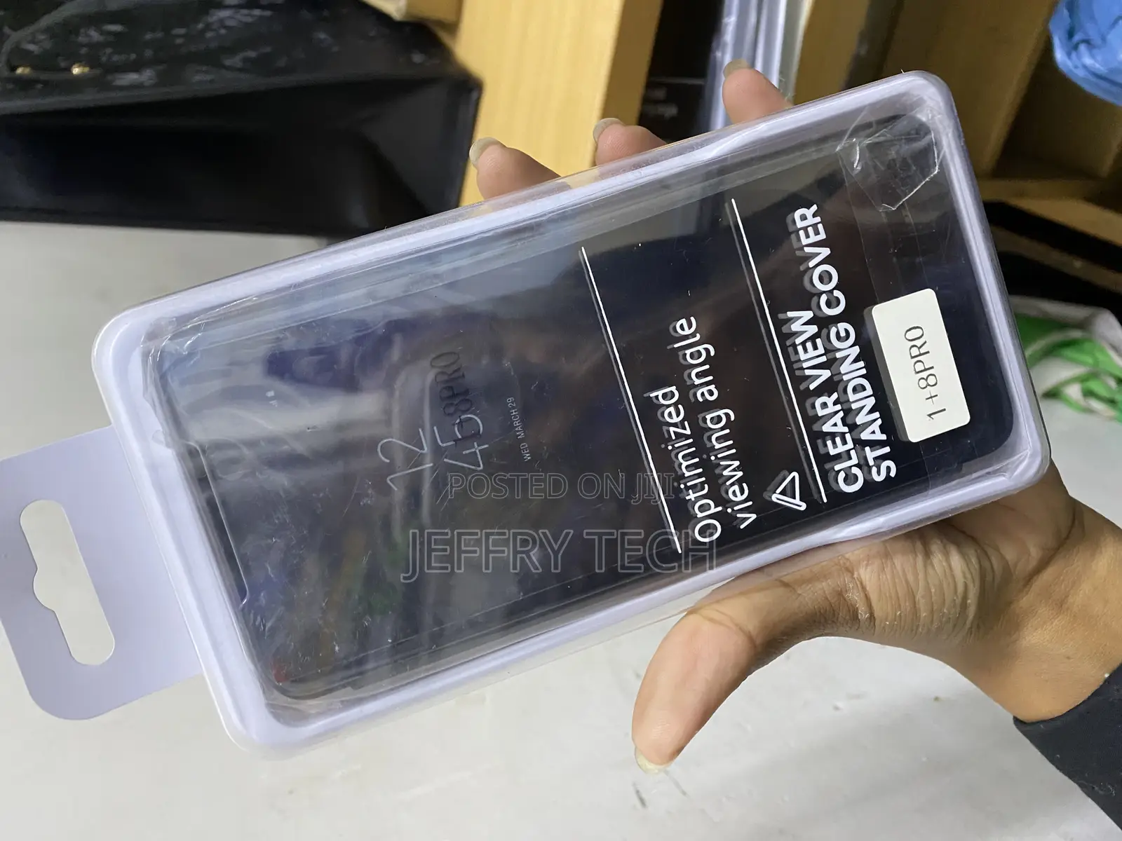 Indiacase Clear View Flip Cover for Oneplus 8 Pro/1+8 Pro Leather
