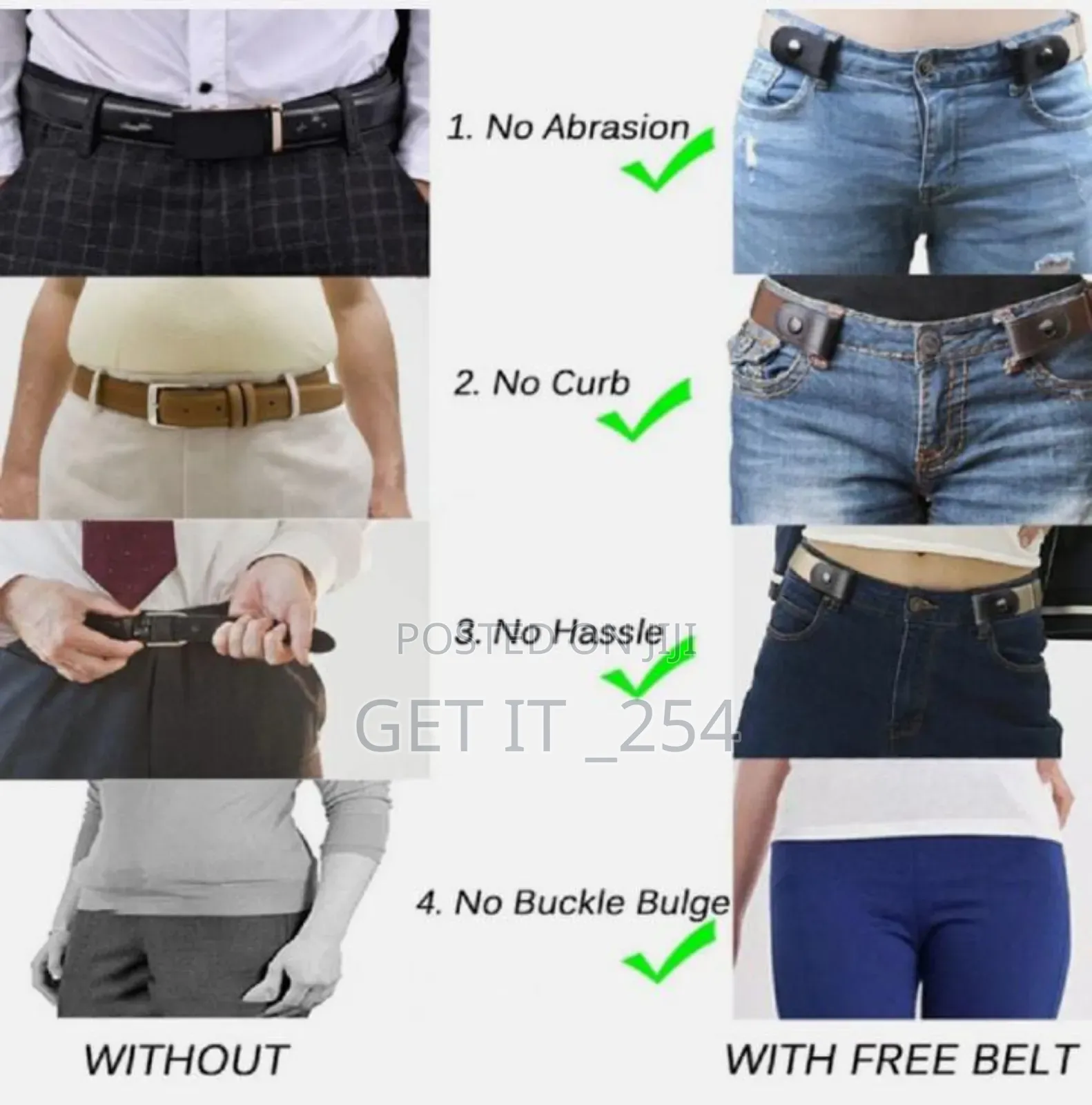 *Buckless Free Size Belts*

Great Value For Families, Fashion Matching
