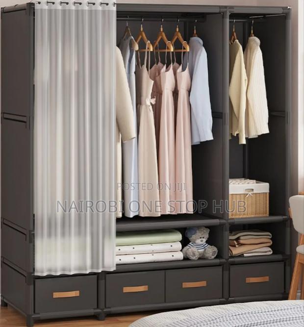 Industrial Strength With Metallic Wardrobe With Hanging Rails