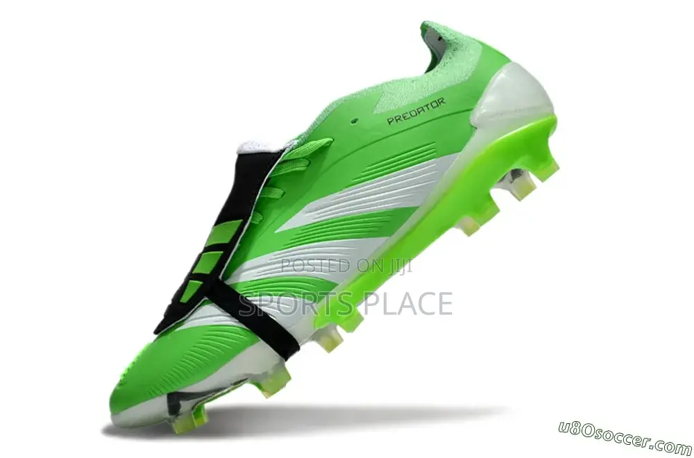 Green Predator Football Boots With Tongue - Soccer Shoes