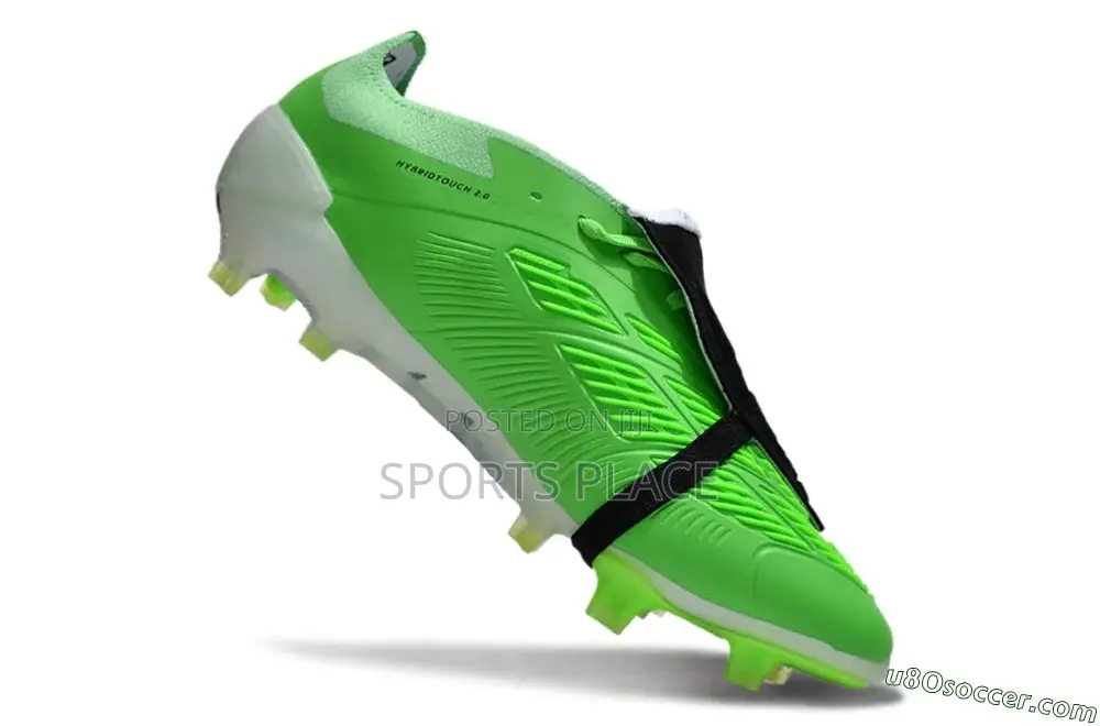 Green Predator Football Boots With Tongue - Soccer Shoes