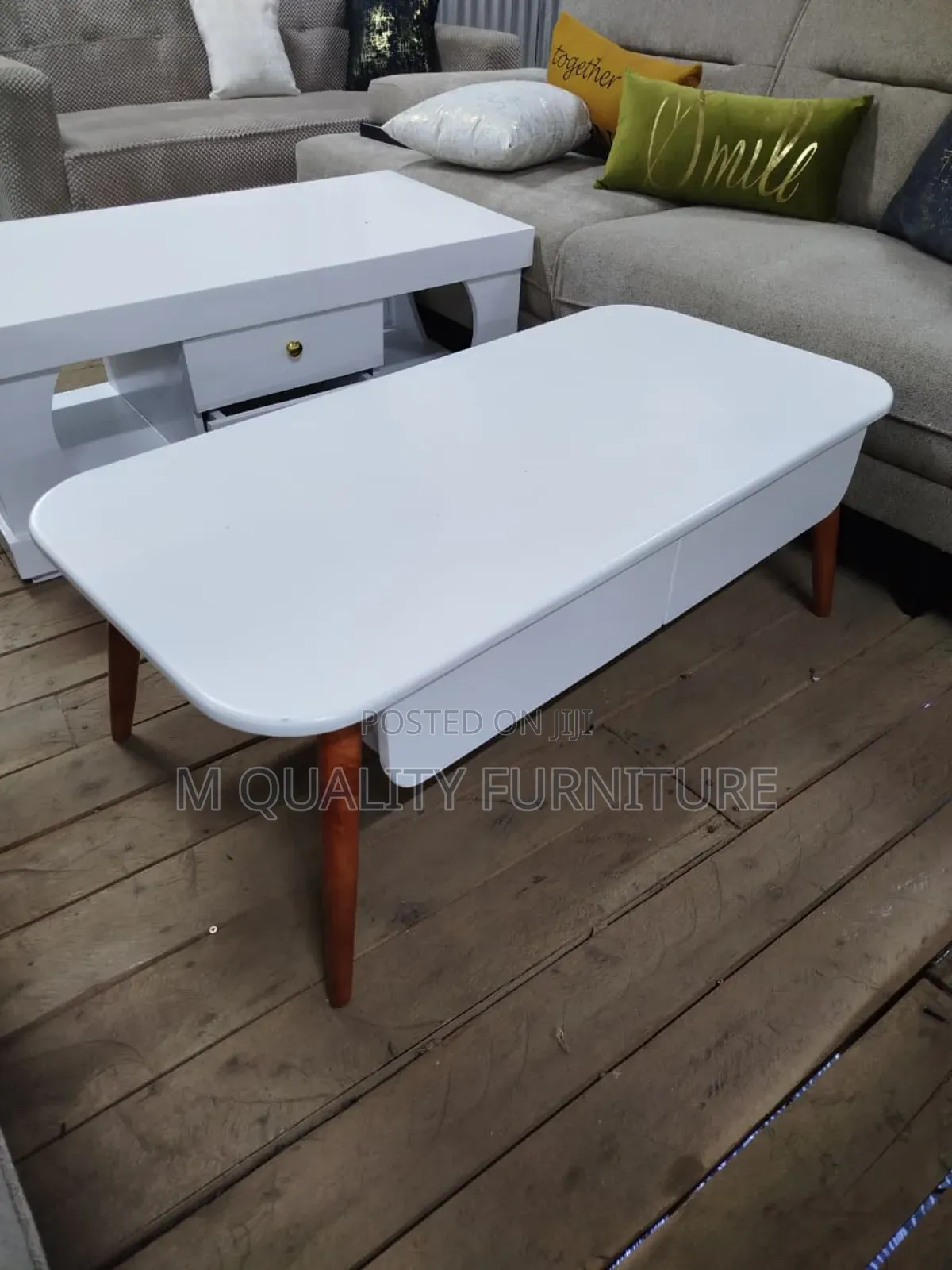 White Classy Coffee Tables- Rectangular Shaped