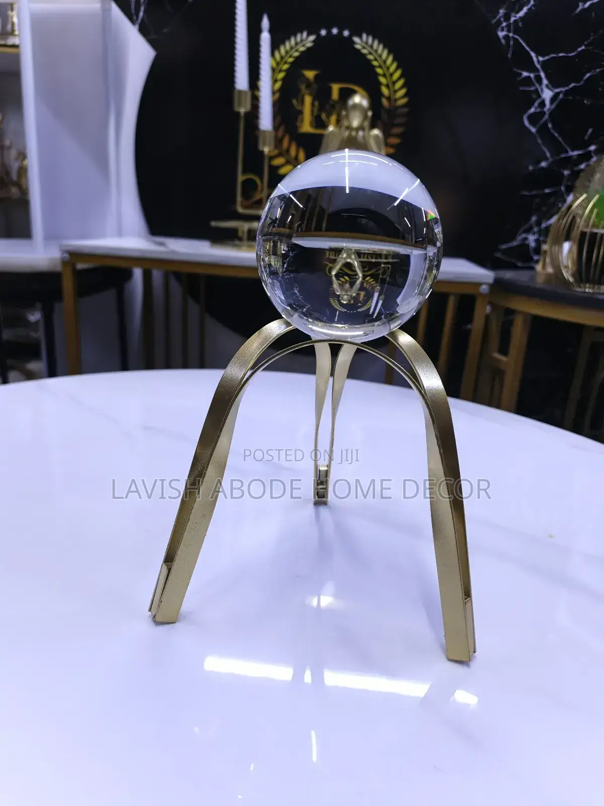 Crystal Ball With a Gold Stand