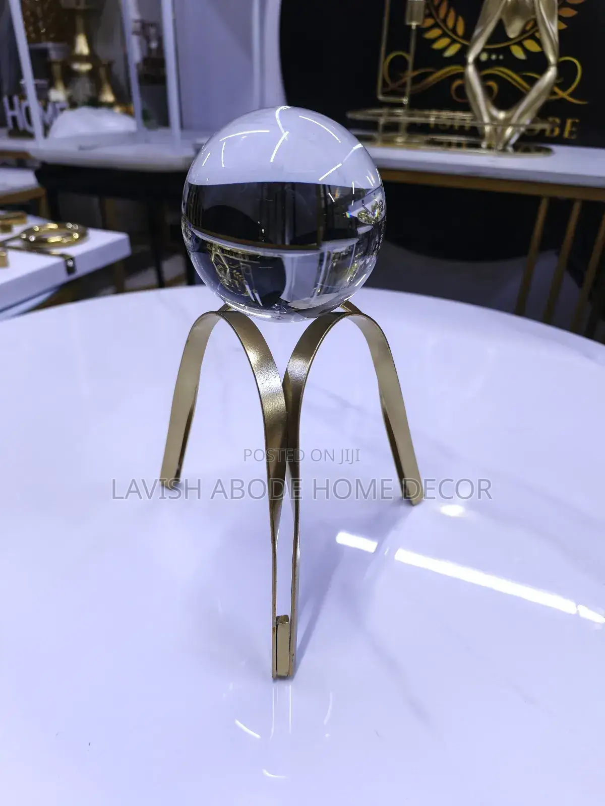 Crystal Ball With a Gold Stand