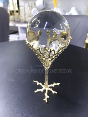 Decor Crystal Ball With Metallic Tree Frame Base