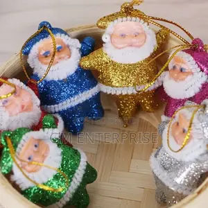 * 6pcs Colorful Christmas Santa Claus Ornaments Xmas Tree