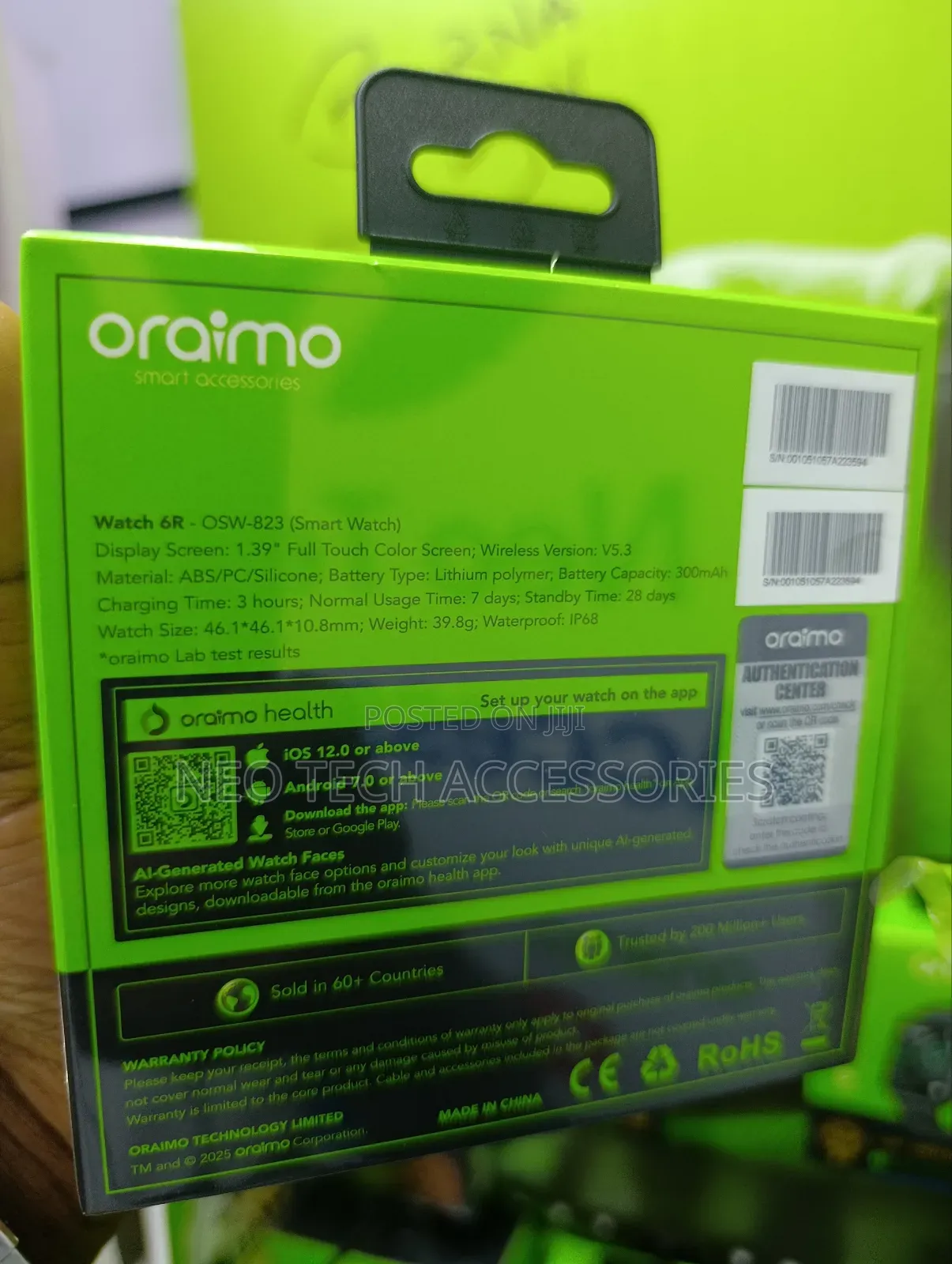 Oraimo Watch 6r Original Round Circular Watch