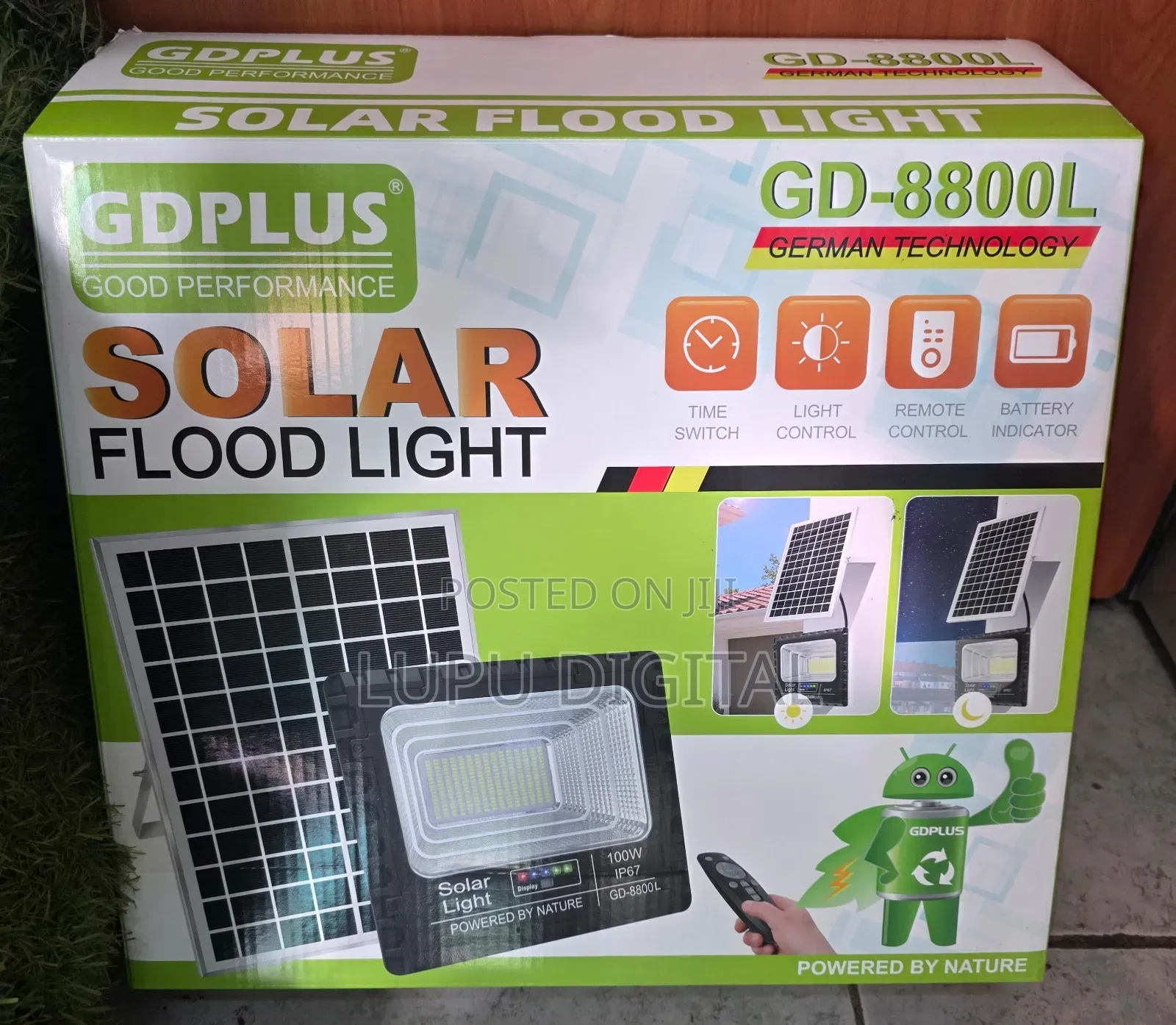 Gdplus Gd-8800l 100w Solar Led Flood Light Daylight Ip67