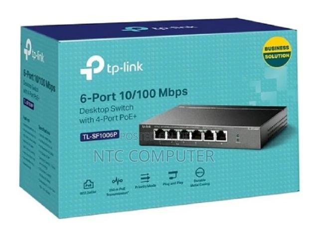 Tp-Link 6-Port 10/100mbps Desktop Switch With 4-Port Poe+ -Tl-Sf1006p