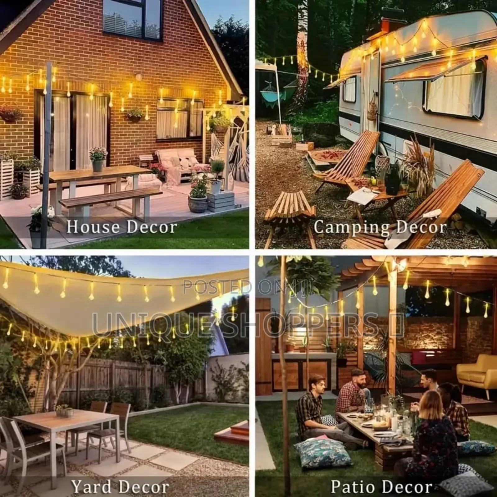 3m Tear Drop Solar Powered Outdoor Lights Suitable for Christmas