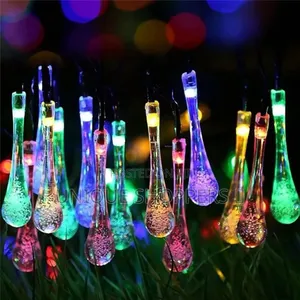 Coloured 3m Tear Drop Solar Powered Outdoor Lights