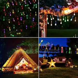 Coloured 3m Tear Drop Solar Powered Outdoor Lights