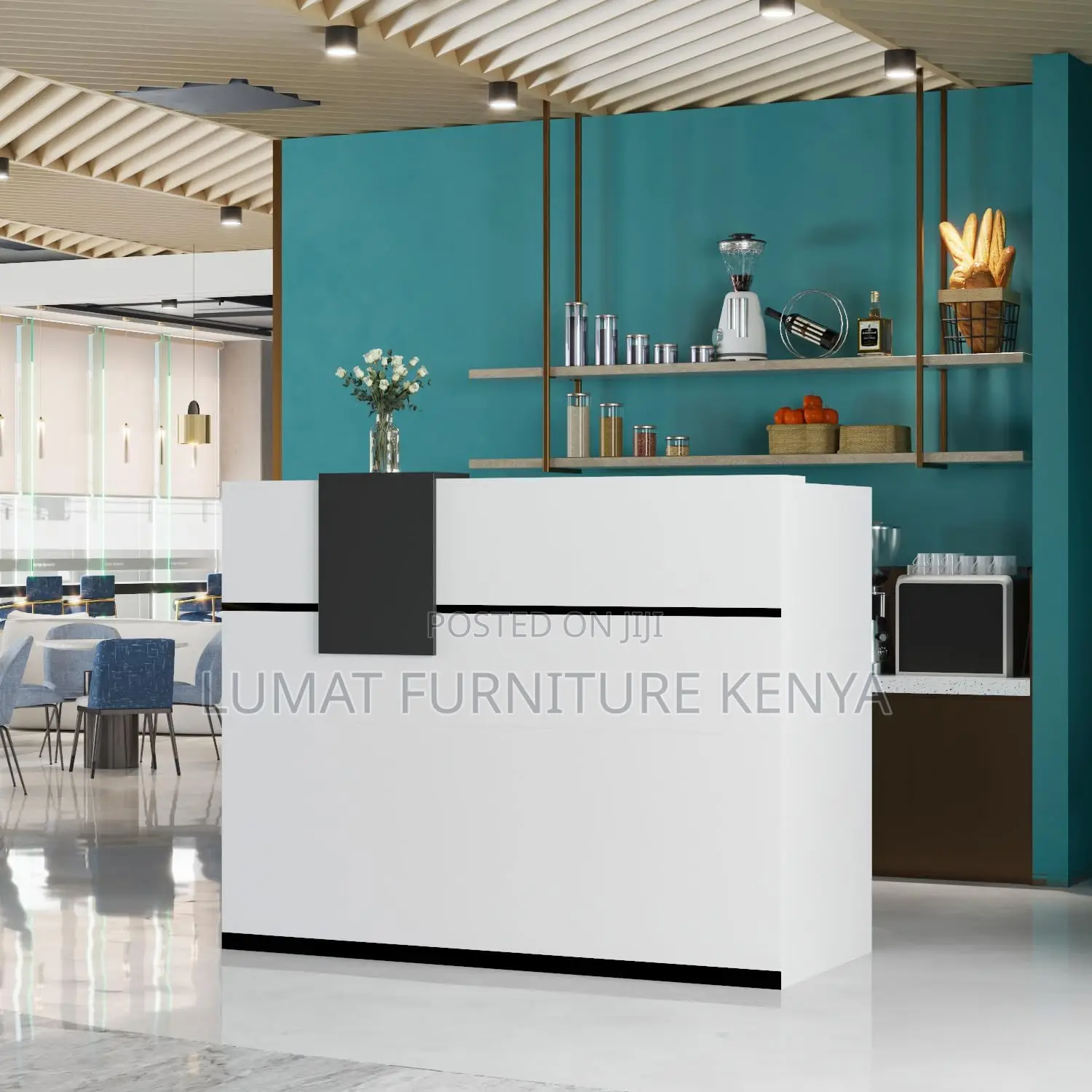 1.8m White Modern Secretarial Desk