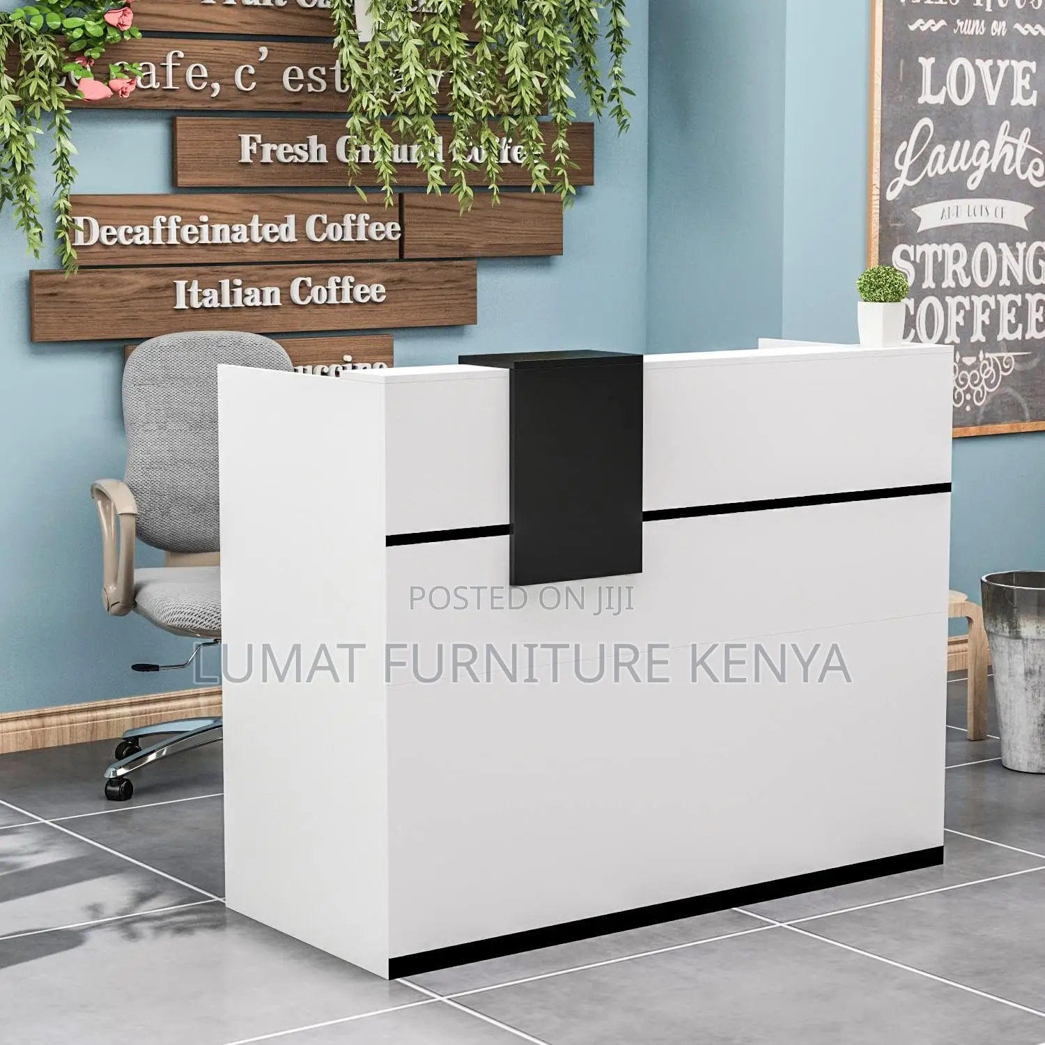 1.8m White Modern Secretarial Desk