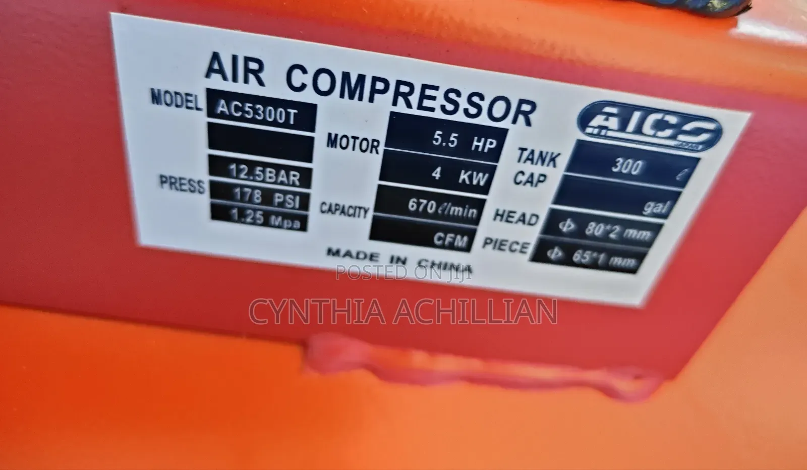  Aico Air Compressor – 300 Litres (Electric Powered)