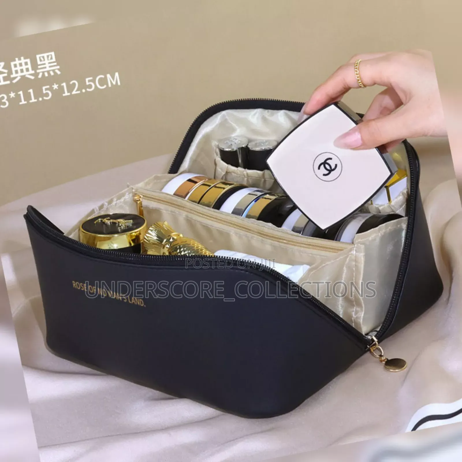 Waterproof Large Leather Cosmetic Bag