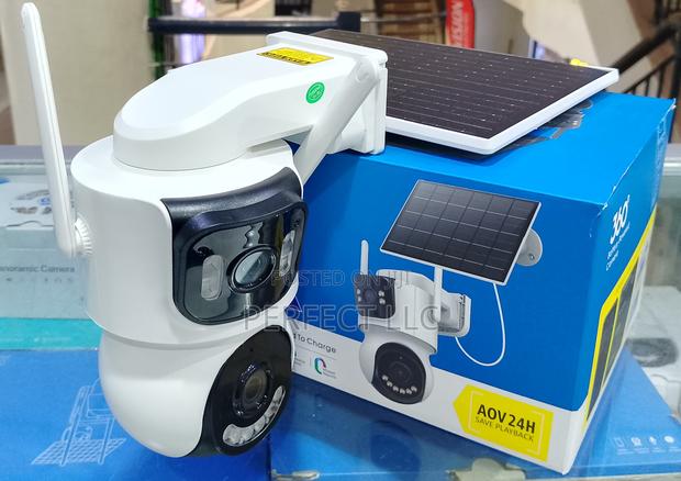 Icsee 4mp PTZ Dual Lens Wifi Solar Camera - Sd Card or Cloud Storage . - main view