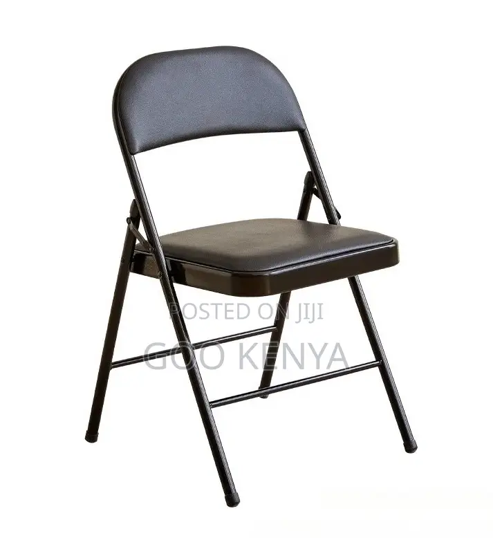 Home Chair; Space-Efficient Leather Folding Seat With Strong Base