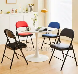 Home Chair; Space-Efficient Leather Folding Seat With Strong Base