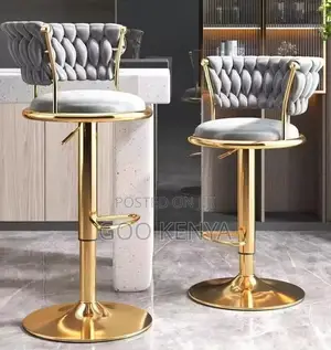 Home Counter Stool; Rotating Fabric Bar Stool With Round Back Support