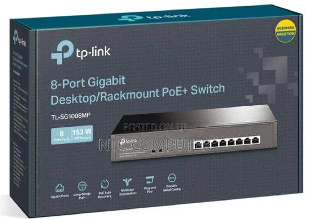 Tp-Link 8port Gigabit Desktoprackmount Switch 8-Port Poe+- Tl-Sg1008mp