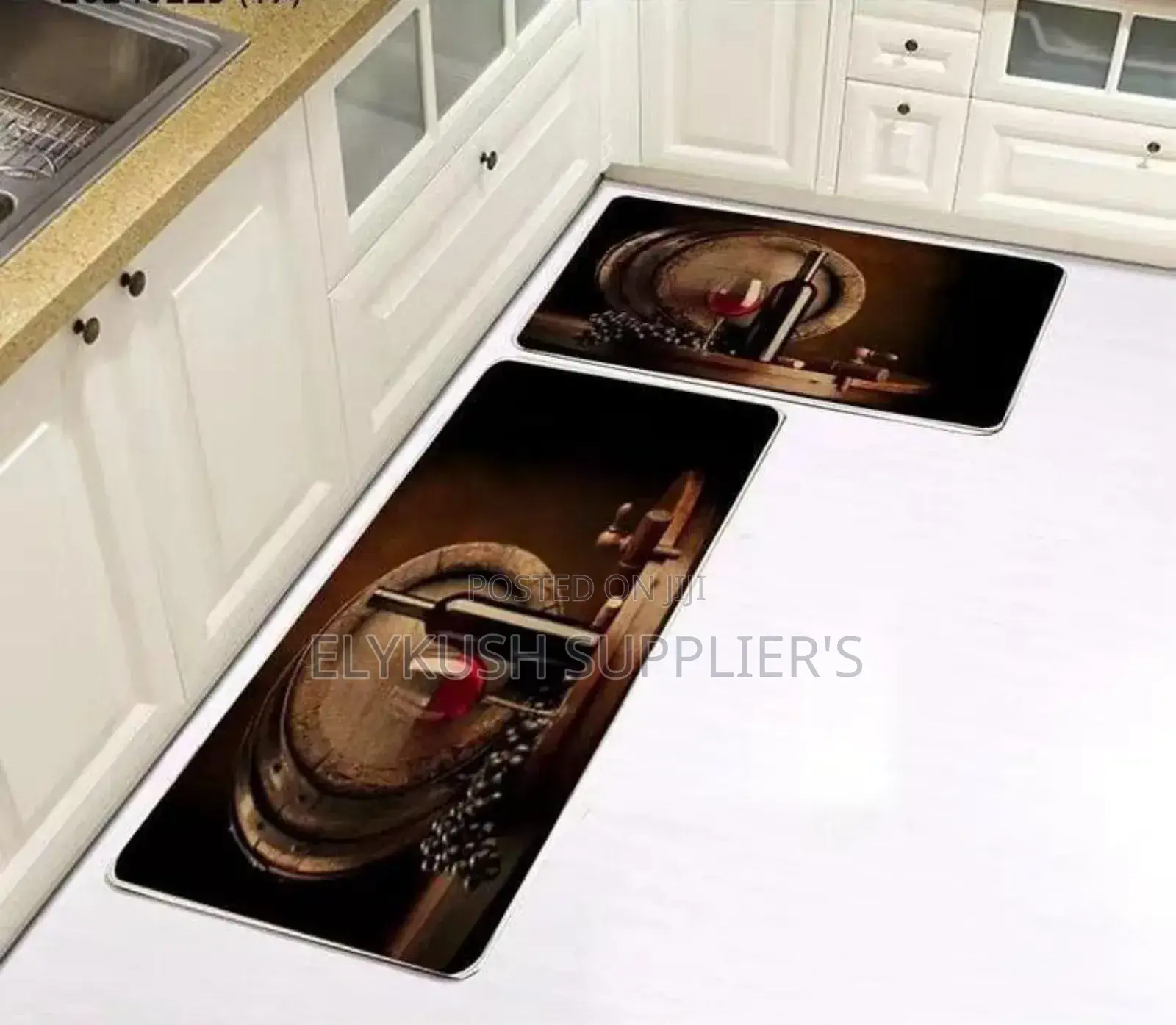 *2pc Kitchen Mats With Rubber Botto