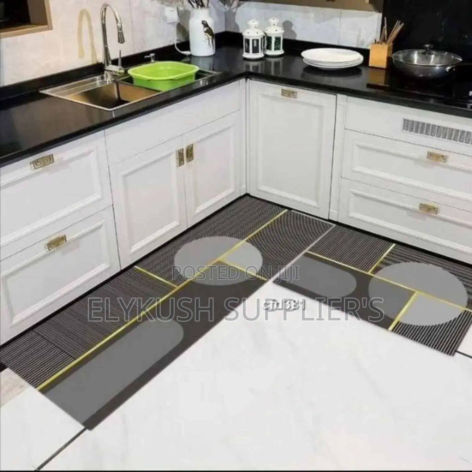 *2pc Kitchen Mats With Rubber Botto