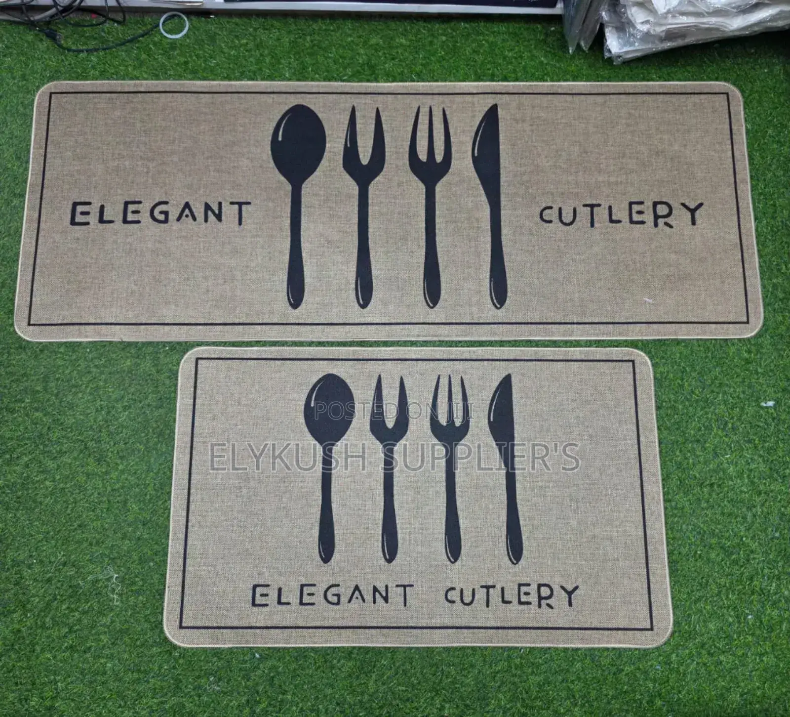 *2pc Kitchen Mats With Rubber Botto