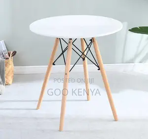 Home Dining Table; Wooden Round White Table for Dining and Living Room