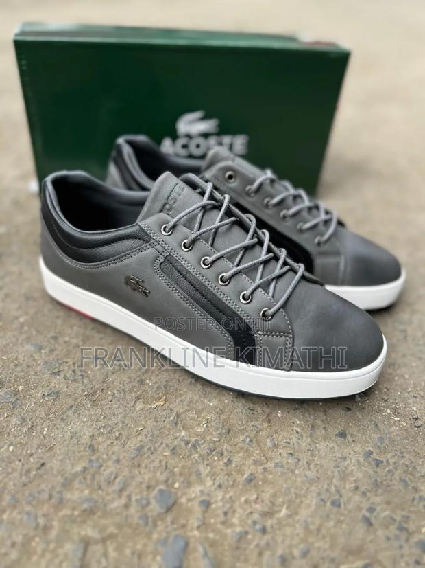 Lacoste Leather Casuals, Grey Black Colors. Size 41-45, - main view