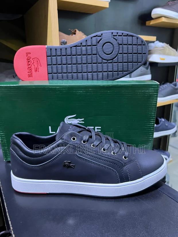Lacoste Leather Casuals, Grey Black Colors. Size 41-45, - thumbnail 3