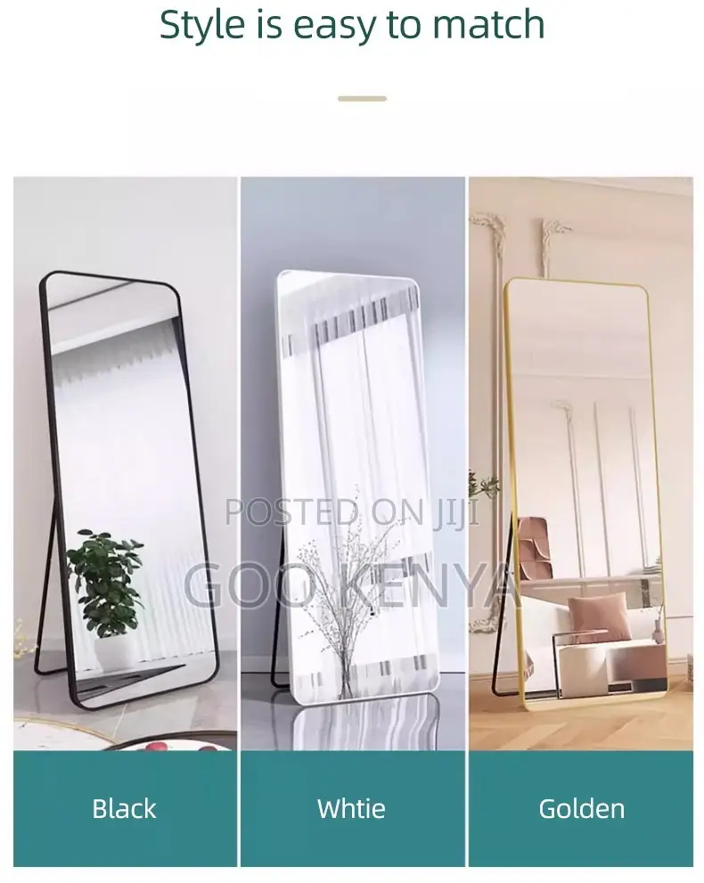 Home Mirror; Sturdy Frame Full-Length Standing Dressing Mirror