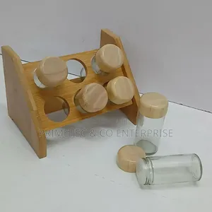 6 PCS Spice Jars With Bamboo Lids