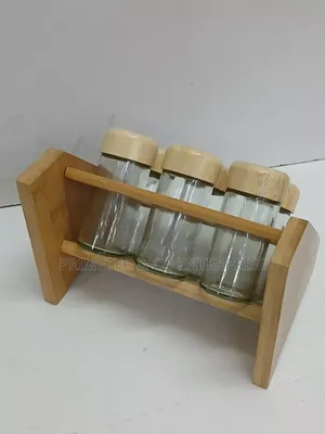 6 PCS Spice Jars With Bamboo Lids