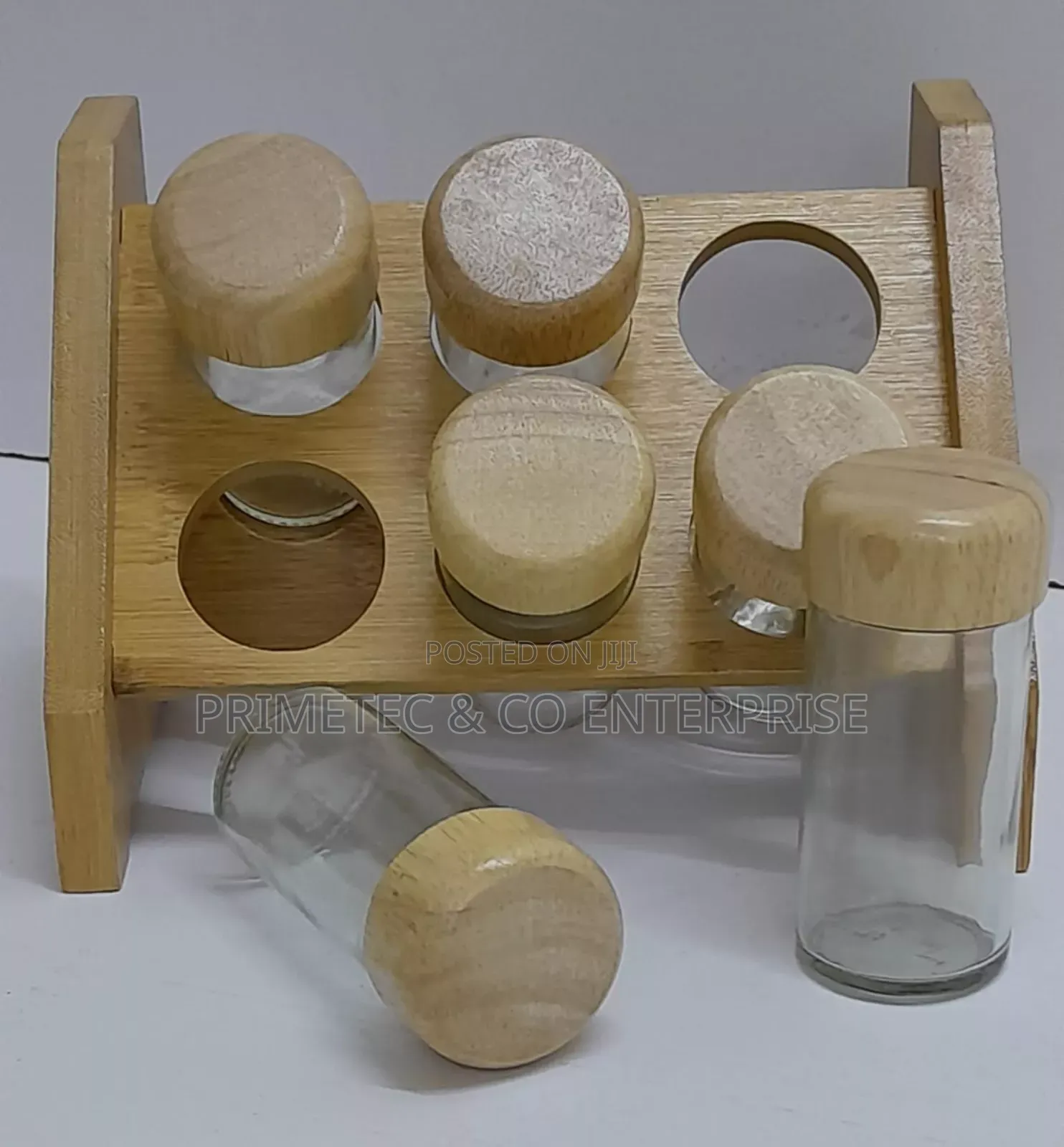 6 PCS Spice Jars With Bamboo Lids