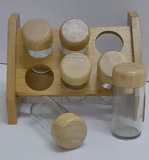 6 PCS Spice Jars With Bamboo Lids