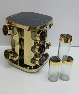 Rotating Spice Rack Has 12 Glass Jars Each 100ml