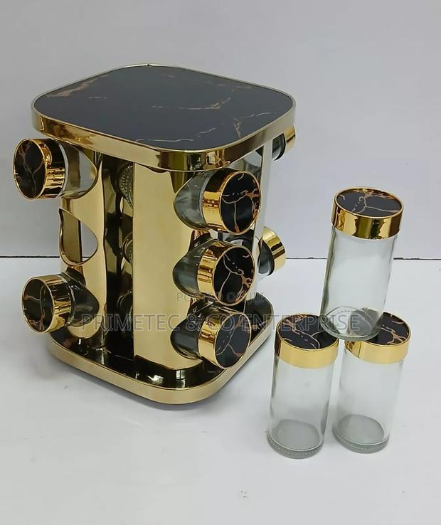Rotating Spice Rack Has 12 Glass Jars Each 100ml - thumbnail 3
