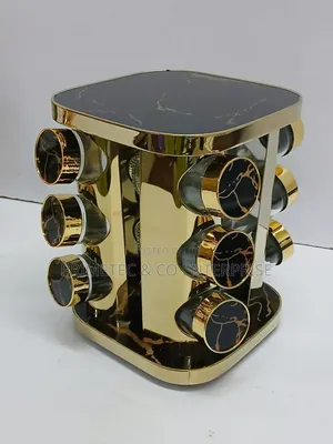 Rotating Spice Rack Has 12 Glass Jars Each 100ml