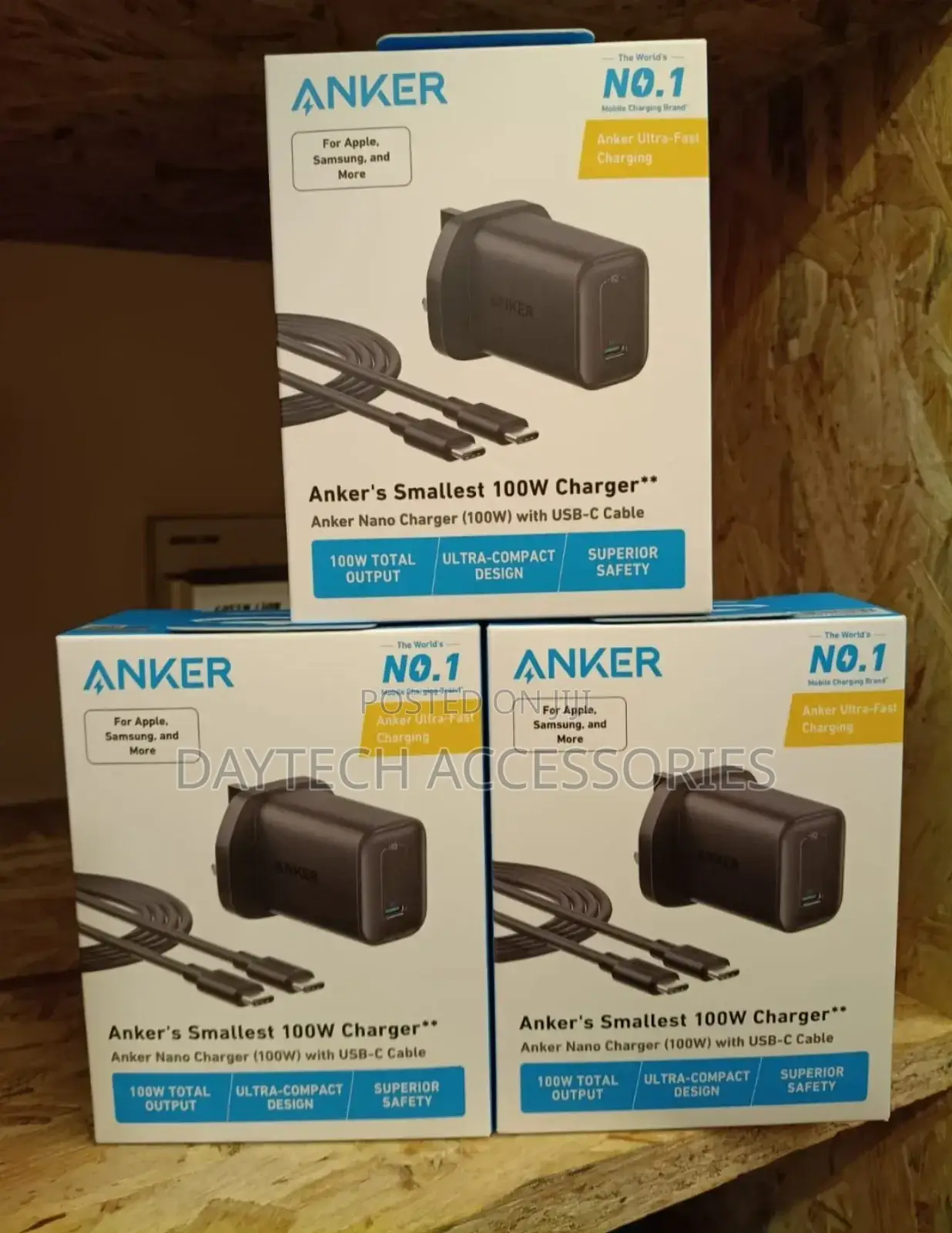 Anker Nano Charger 100w With 6ft Usb-C Cable - Black.