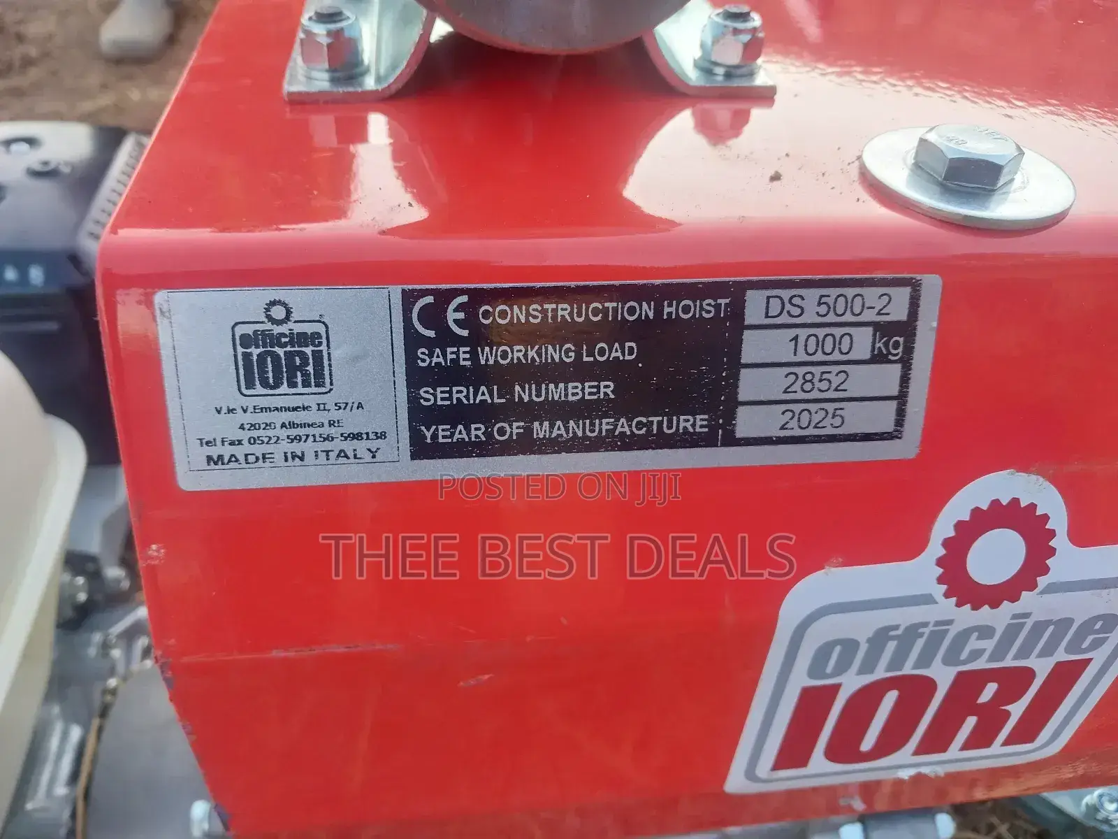 Orginal Iori Concrete 1000kgs (1tonne) Hoist/Crene Machine