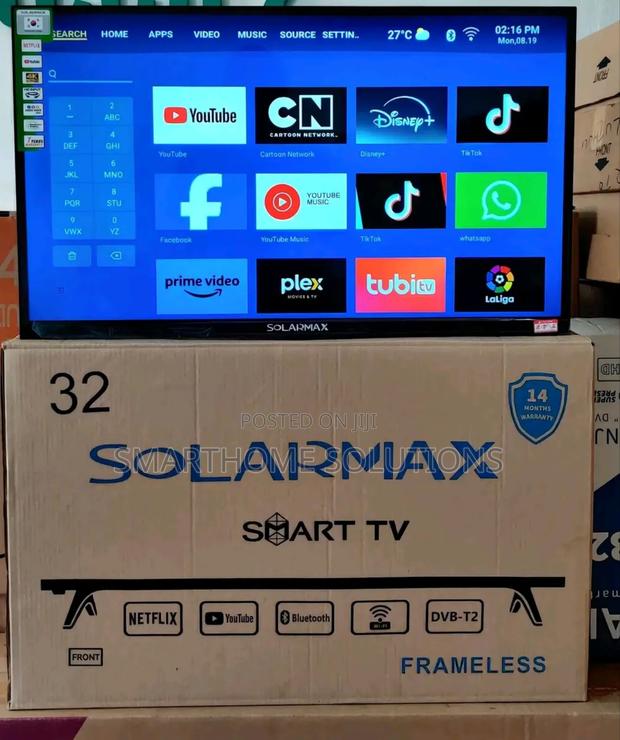 Solarmax 32 Inch Smart Android Tv Frameless With Bluetooth - main view