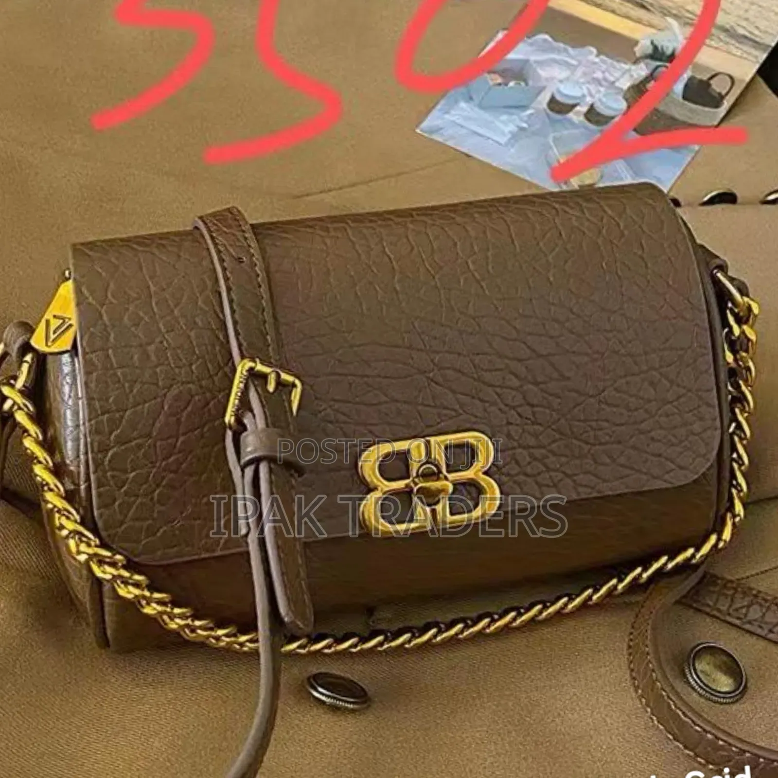 Autumn Letter Lock Buckle Chain Design Flap Messenger Bag for Women