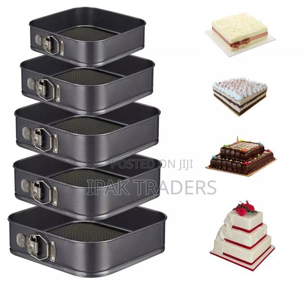 6pcs Set Square Baking Tins Metallic - main view
